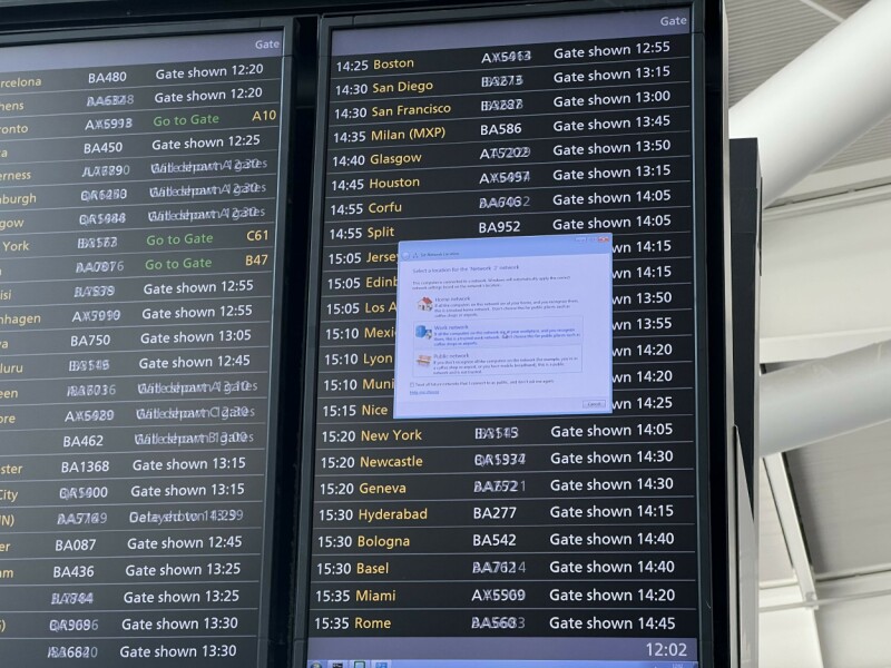 What eldritch horror lurks behind Heathrow's information screens?